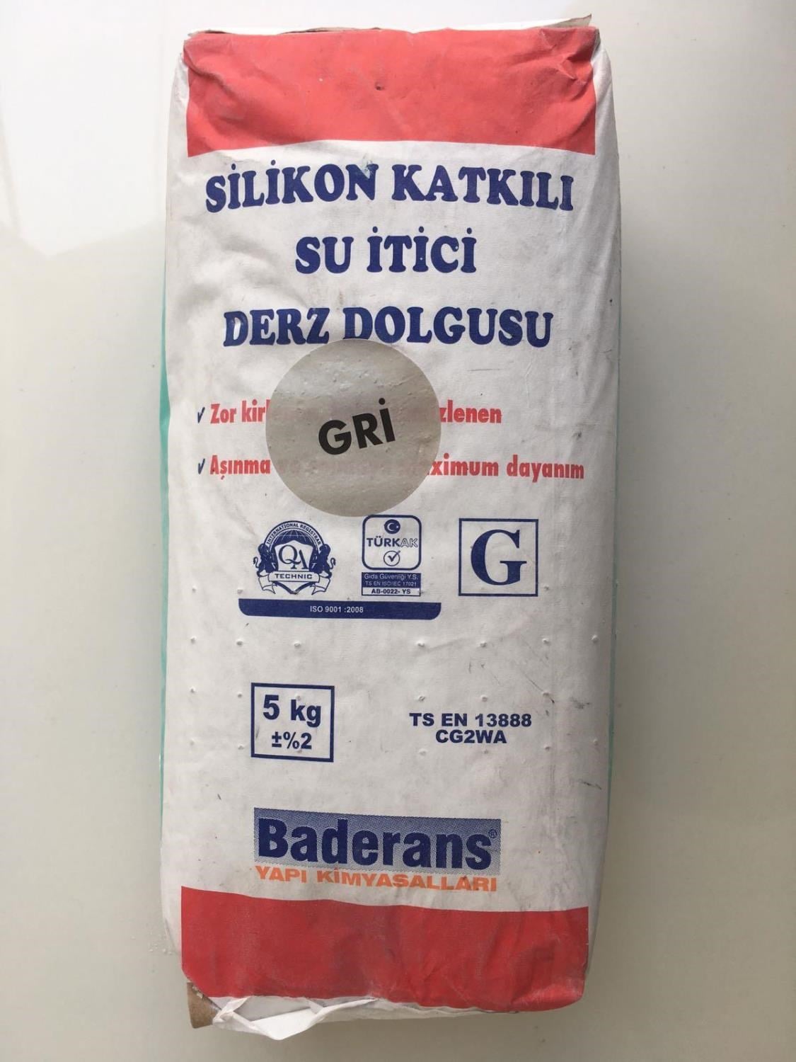 Silikon Katkılı Su İtici Derz Dolgusu Gri 5 KG