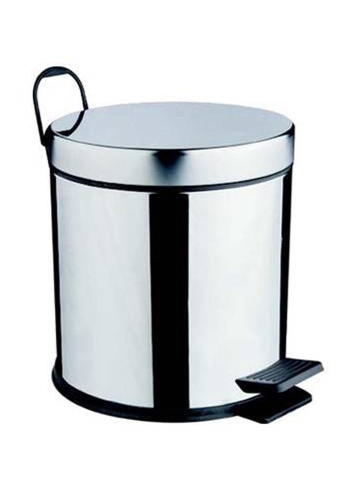 T-MAY Banyo Pedallı 5Lt Pedallı Çöp Kovası Metal Krom Paslanmaz