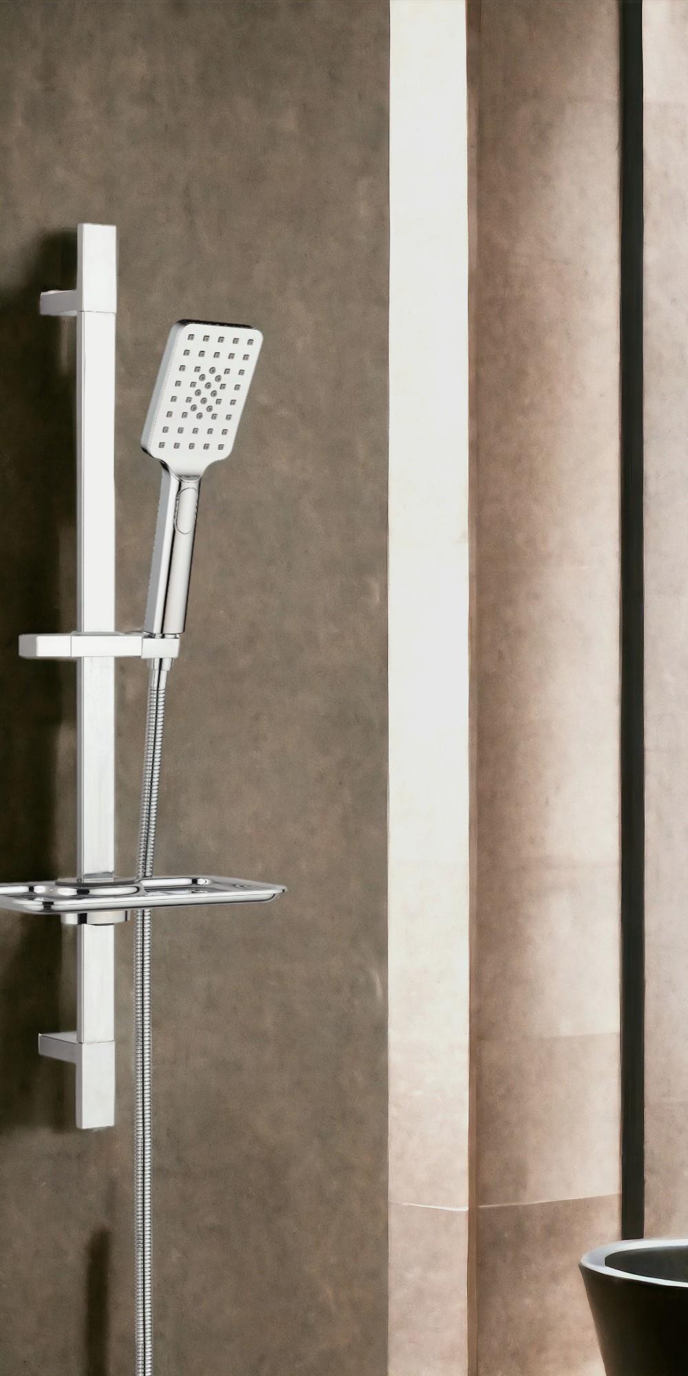 T-MAY Belen Kare Borulu Hareketli Sürgülü Duş Seti Üst Takımı