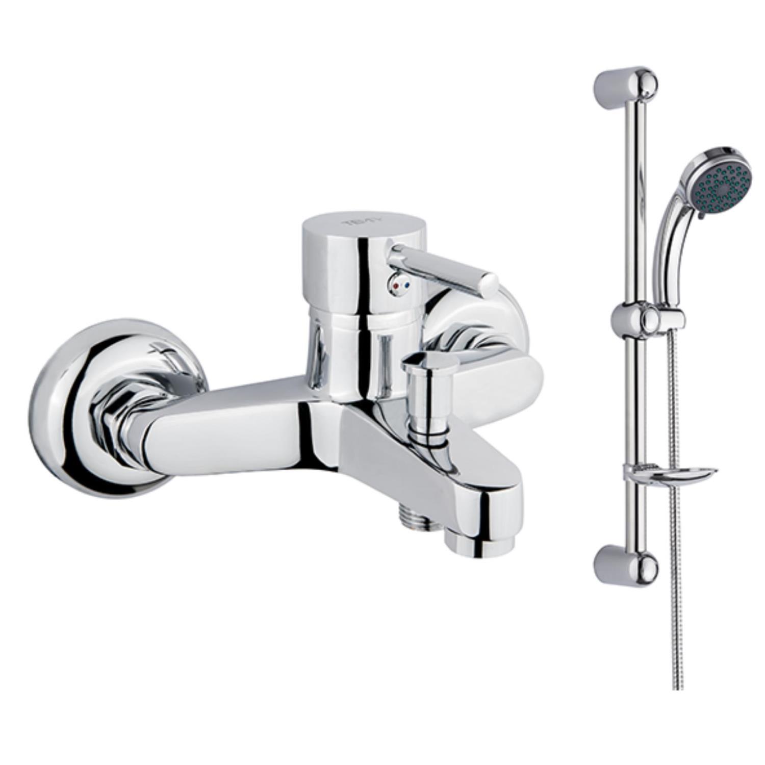 TEMA Tulip Banyo Bataryası 61091+TEMA Classic Sürgülü Banyo Duş Seti 51060 2'li Set