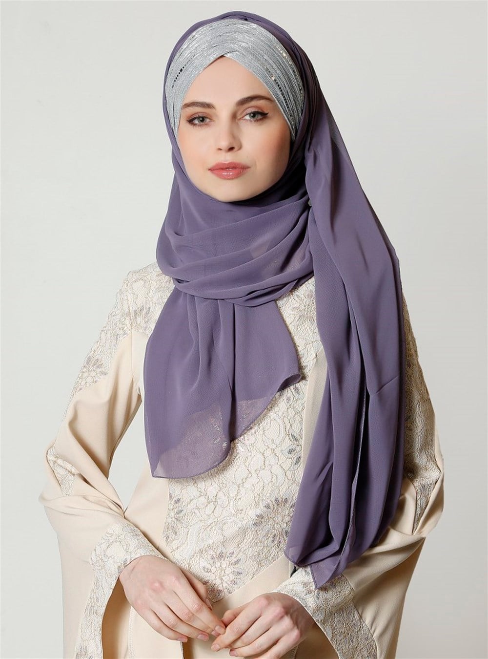 4 Bant Simpayet Şal-Lila