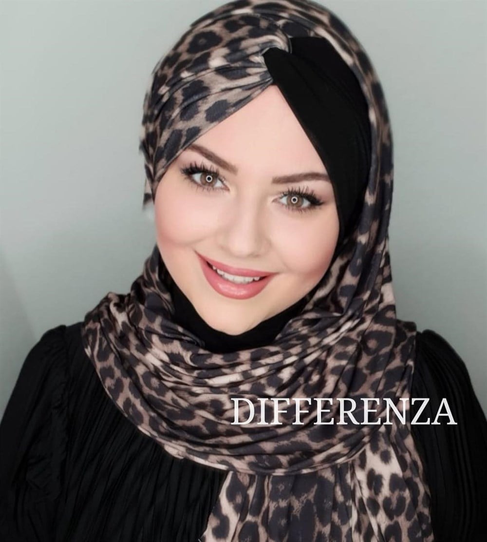 Düğüm Sandy Leopar Şal-Siyah Tek Taraf
