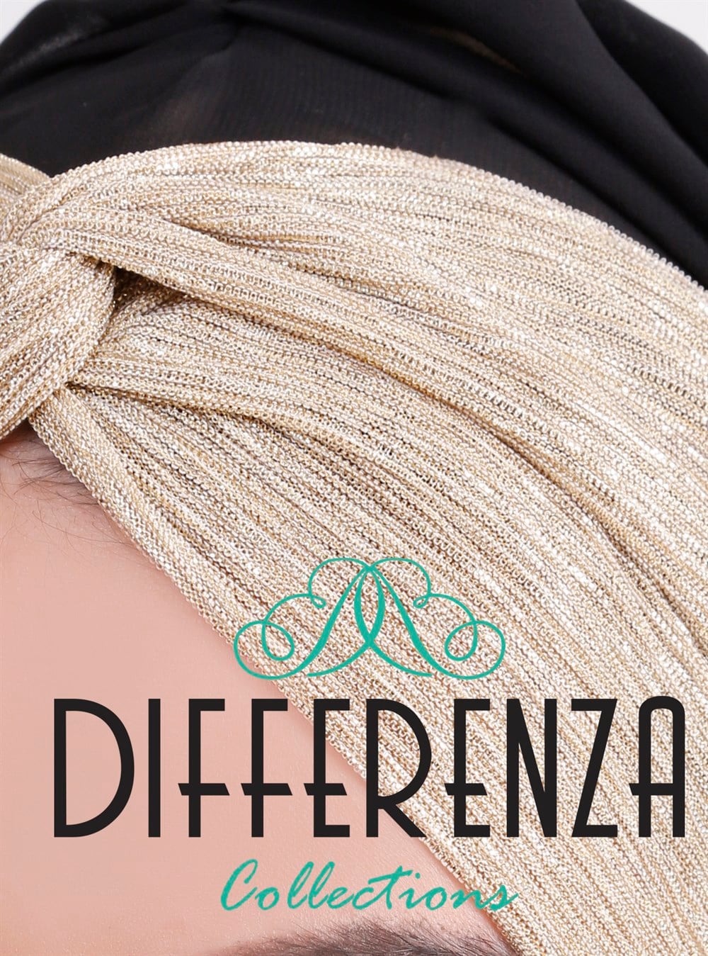 Düğüm Şifon Şal -Gold Sim