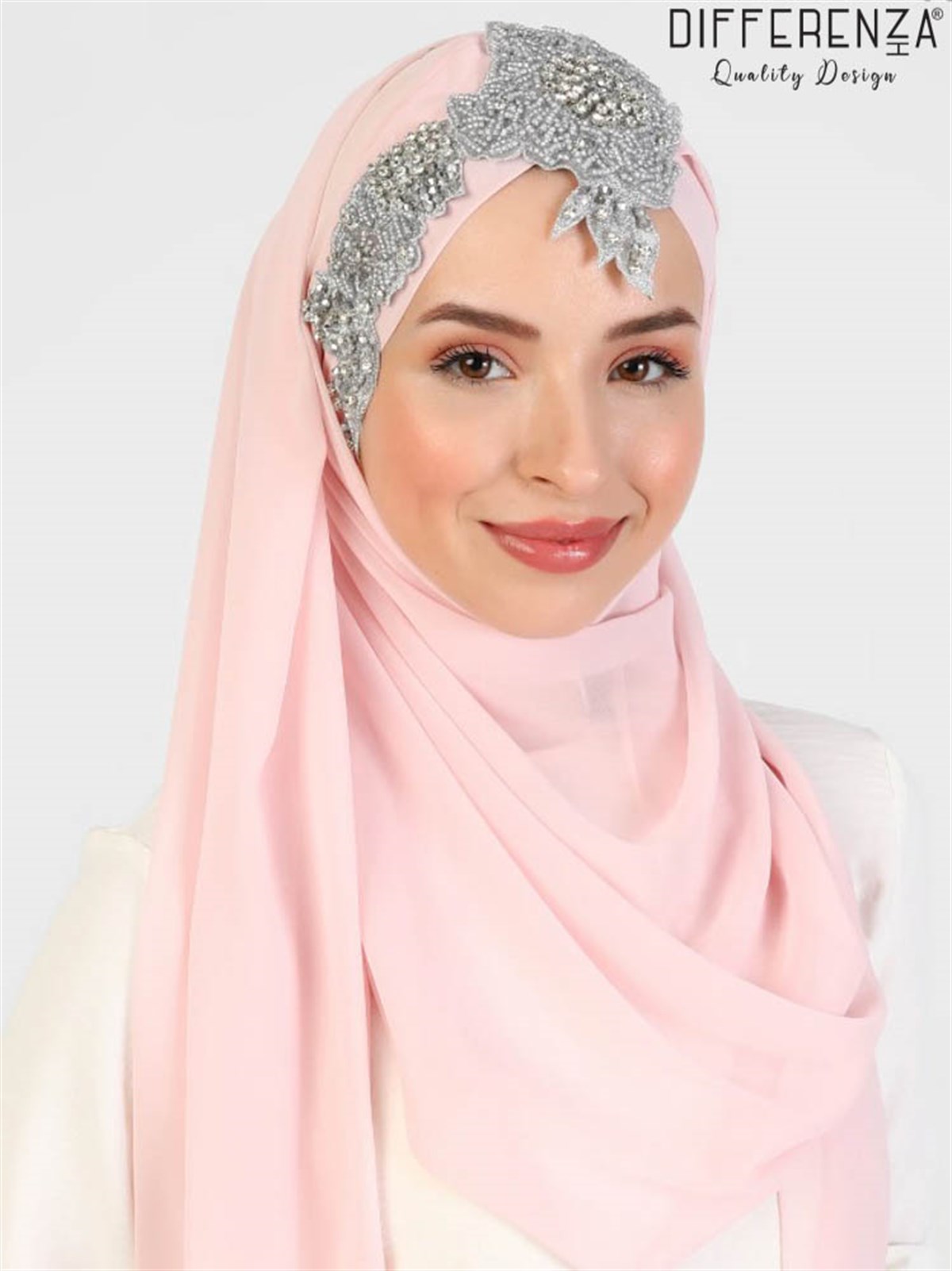 Flora El İşleme Şal-Pudra