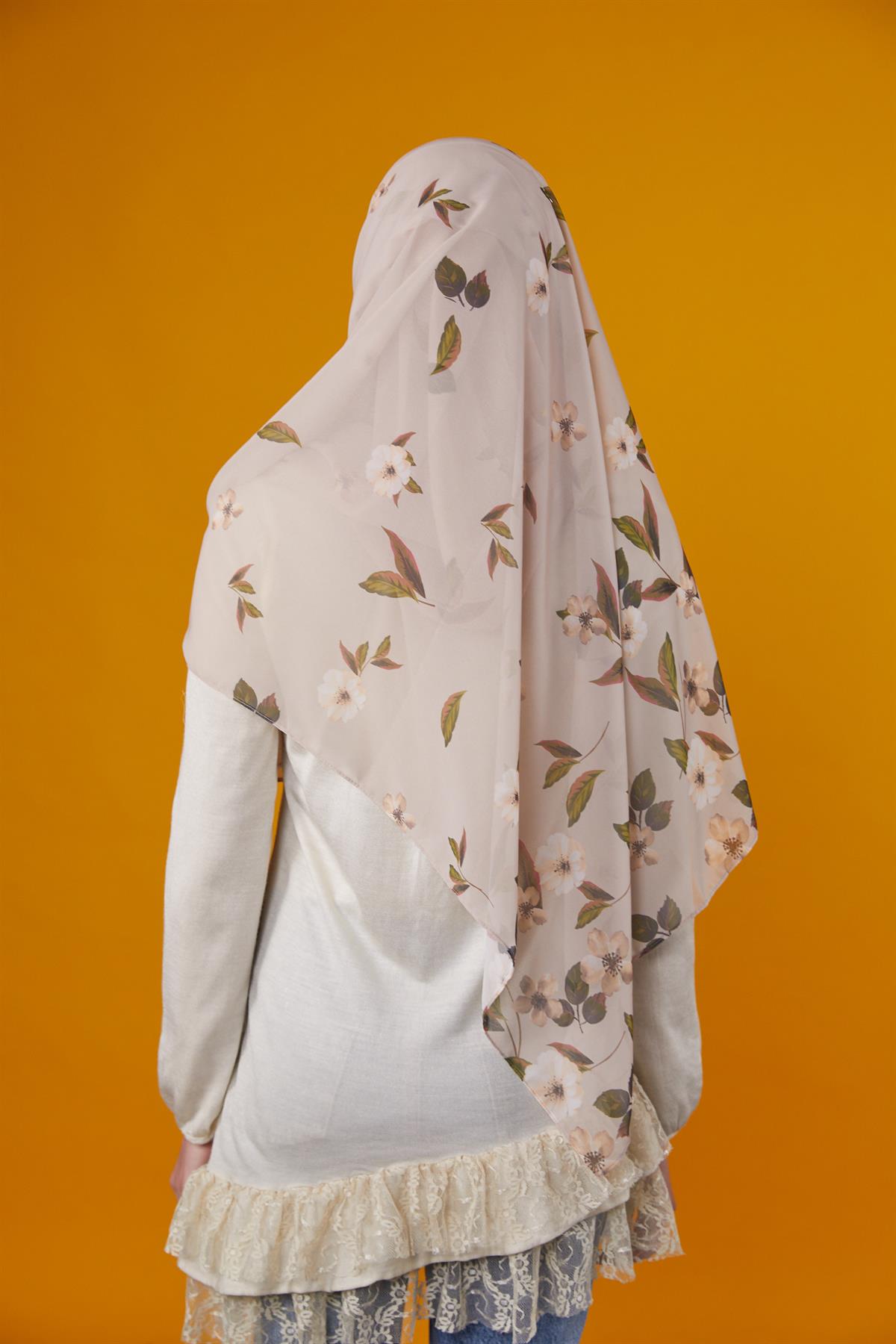 Flowers Boneli Şal Vizon