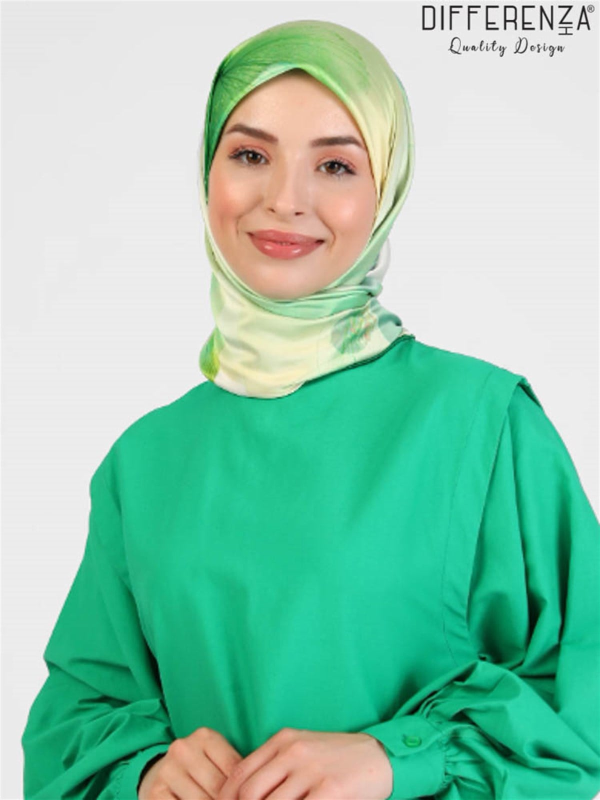 Galaksi Desenli Eşarp-Yeşil