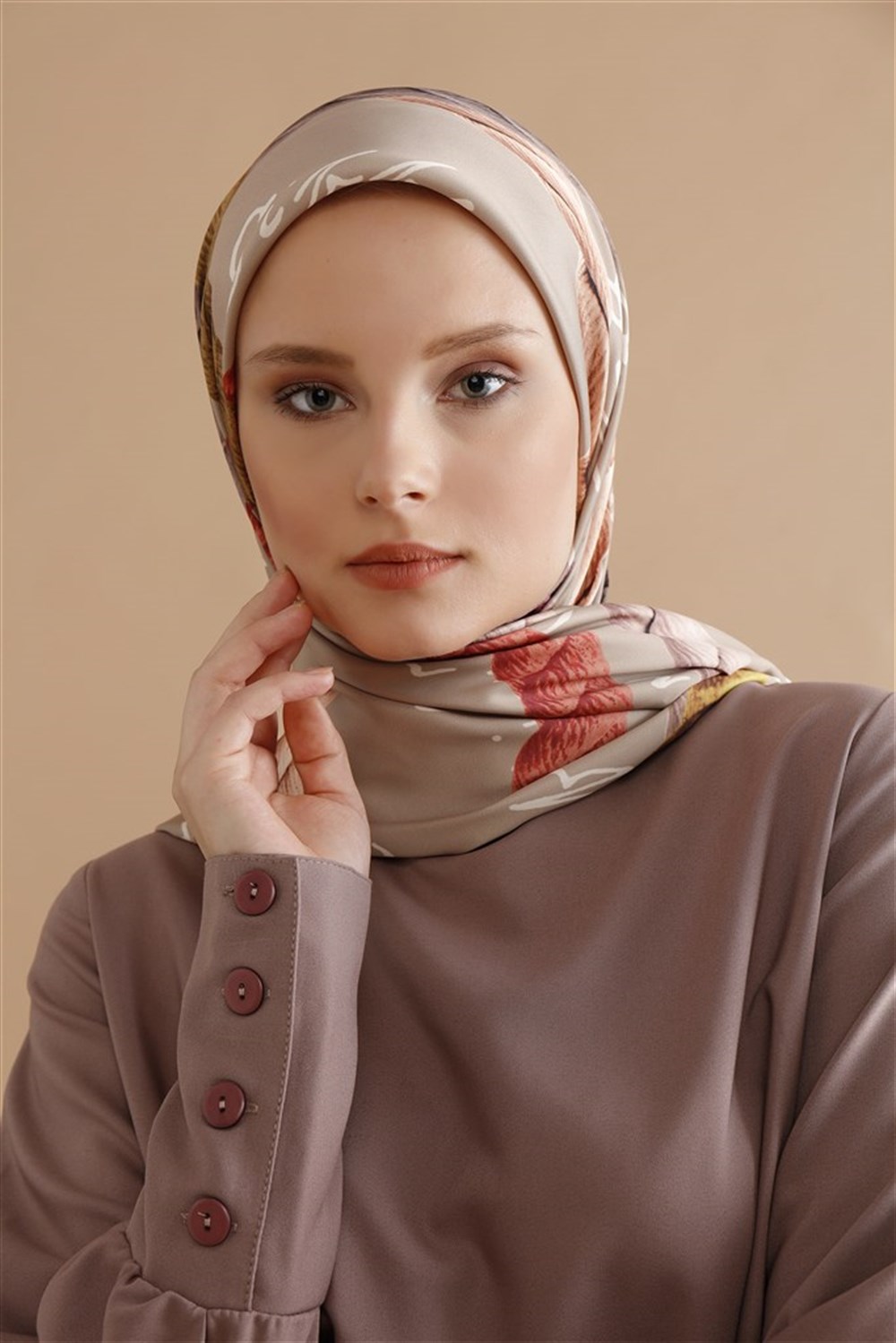 Halat Desen Eşarp - Bej