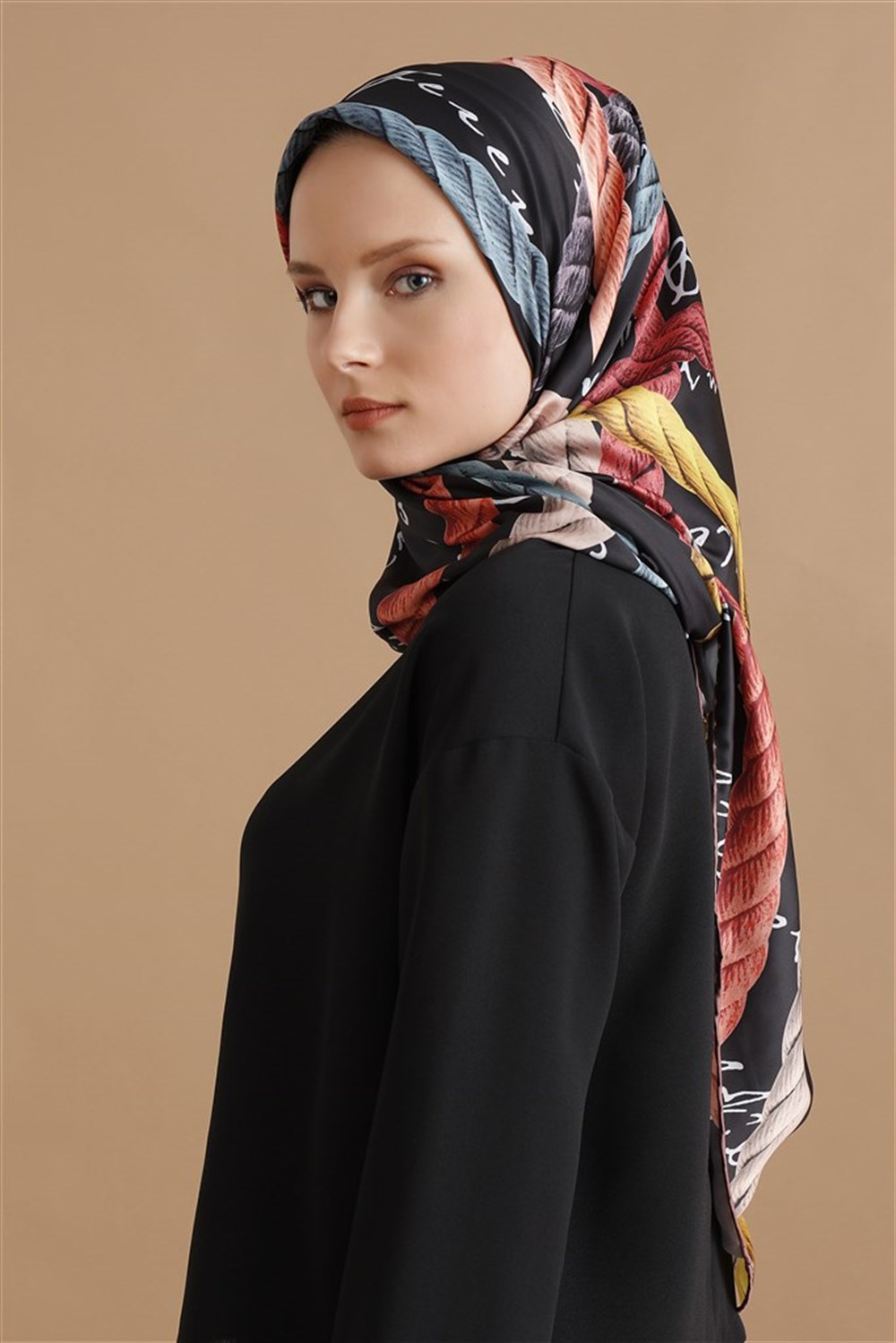 Halat Desen Eşarp - Siyah