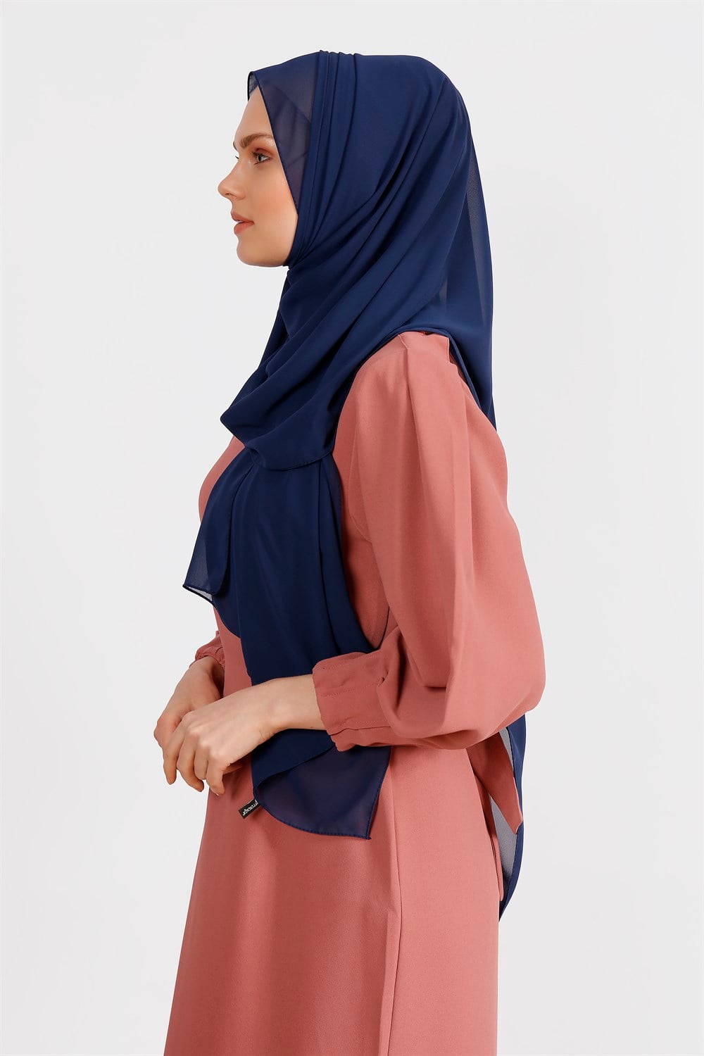 Krep Şifon Şal - Lacivert