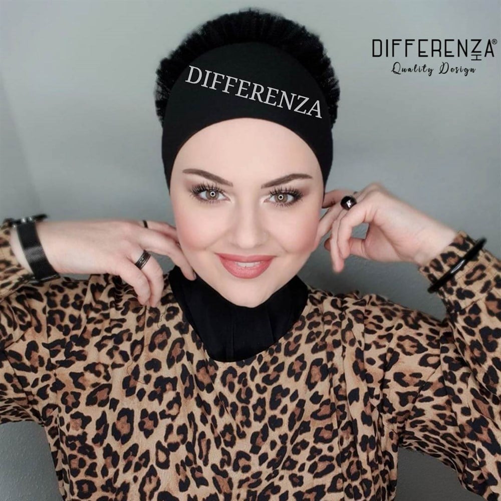 Lace Bone (Fırfırlı Bone)-Siyah