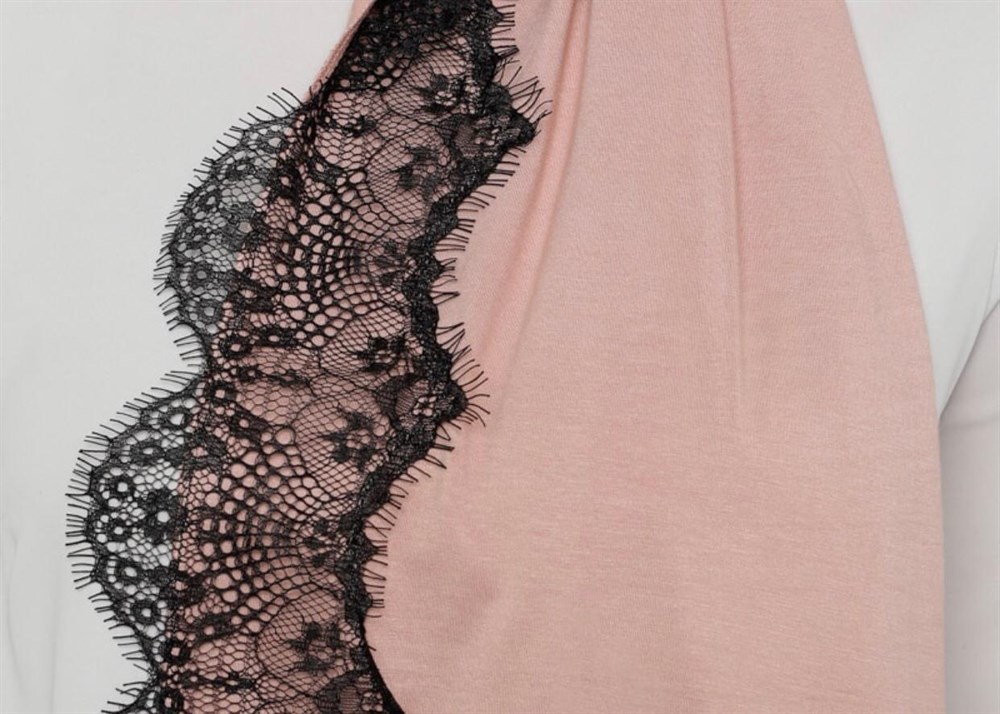 SAKALLI DANTEL ŞAL-Nude