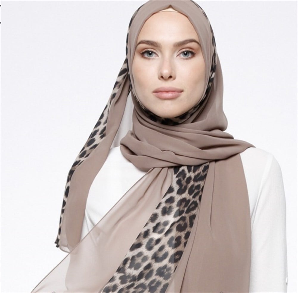 SU YOLU DESENLİ ŞAL-VİZON - LEOPAR