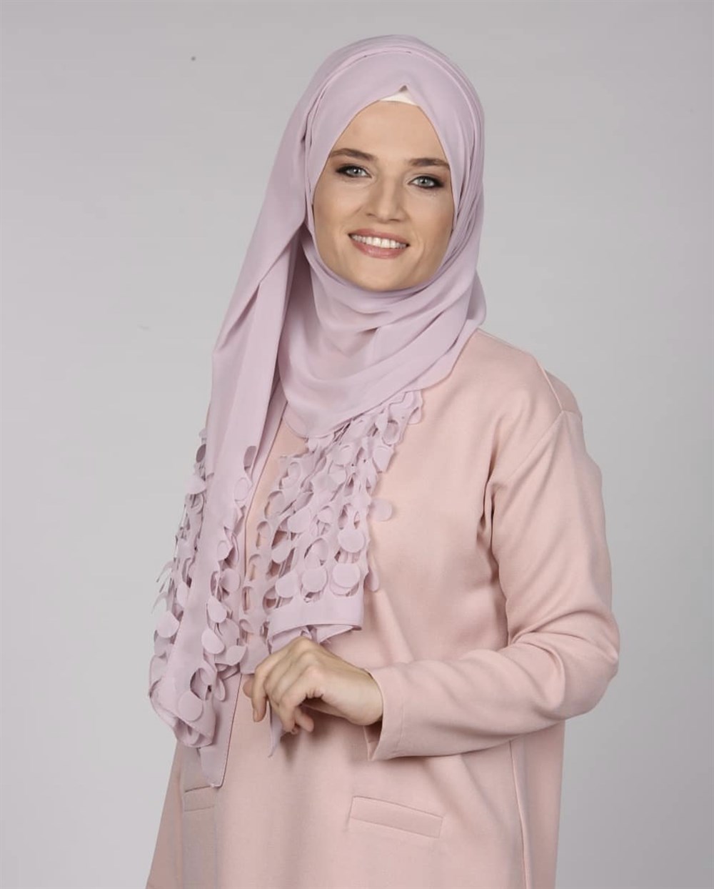 Uçuş Küme Şal - Pastel Pudra
