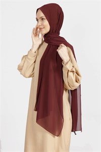 Krep Şal - Koyu Bordo