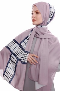 Line Medine İpeği Şal - Pudra