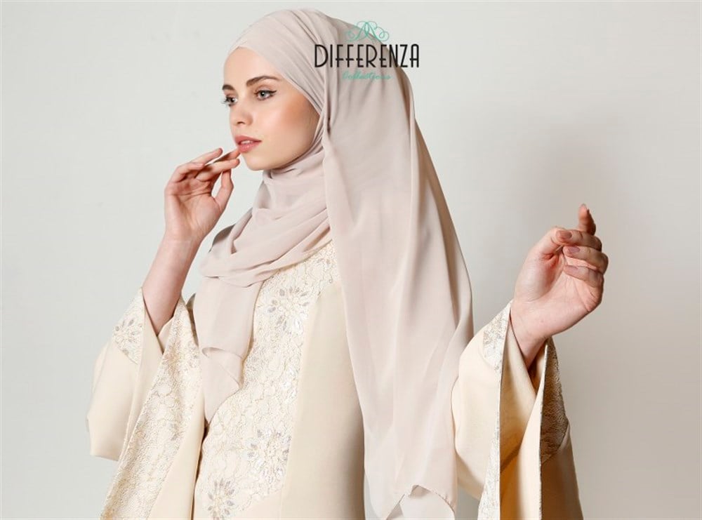 5 Bant Şifon Şal-Bej