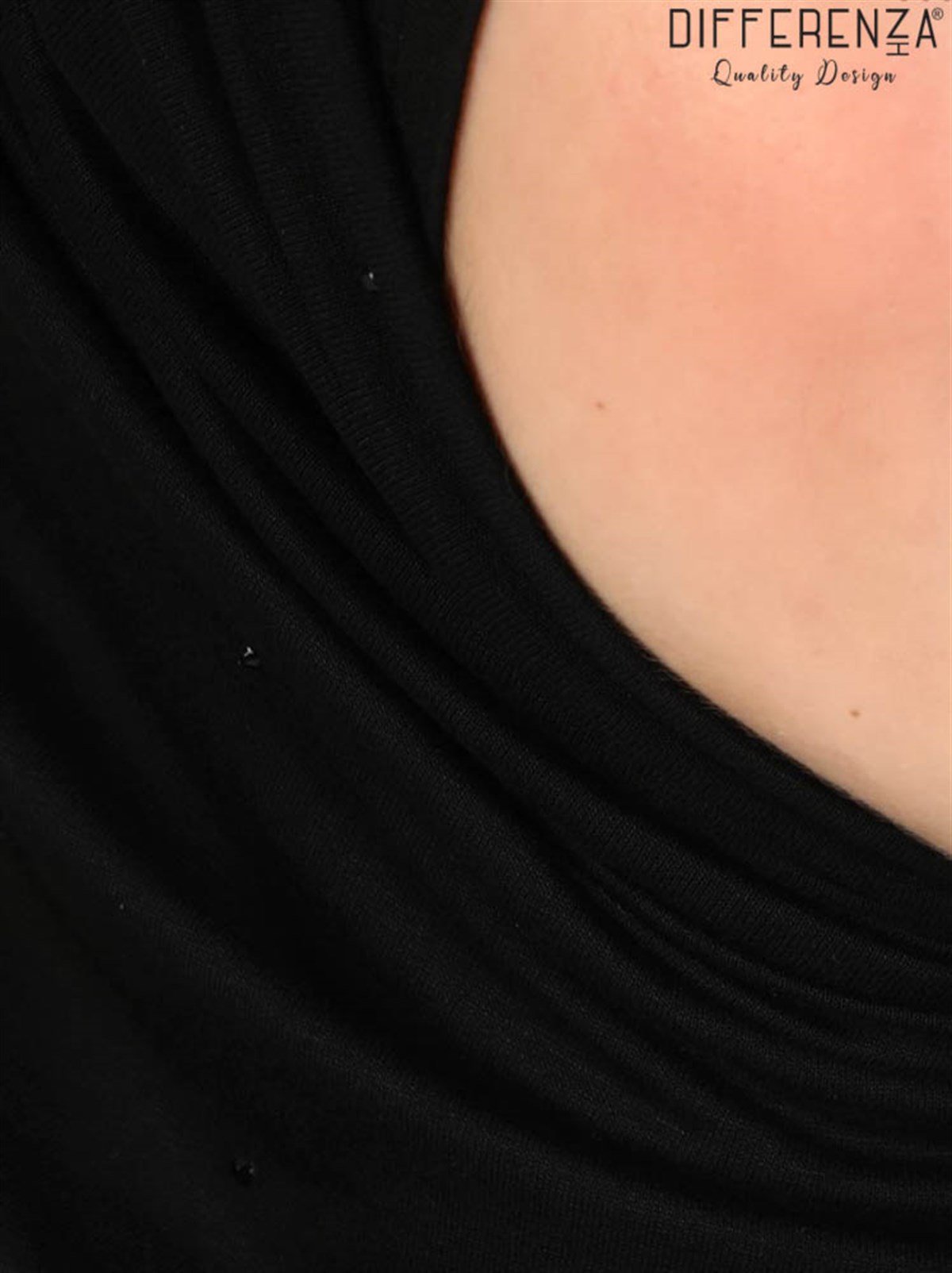 Asya Taşlı Bone-Siyah