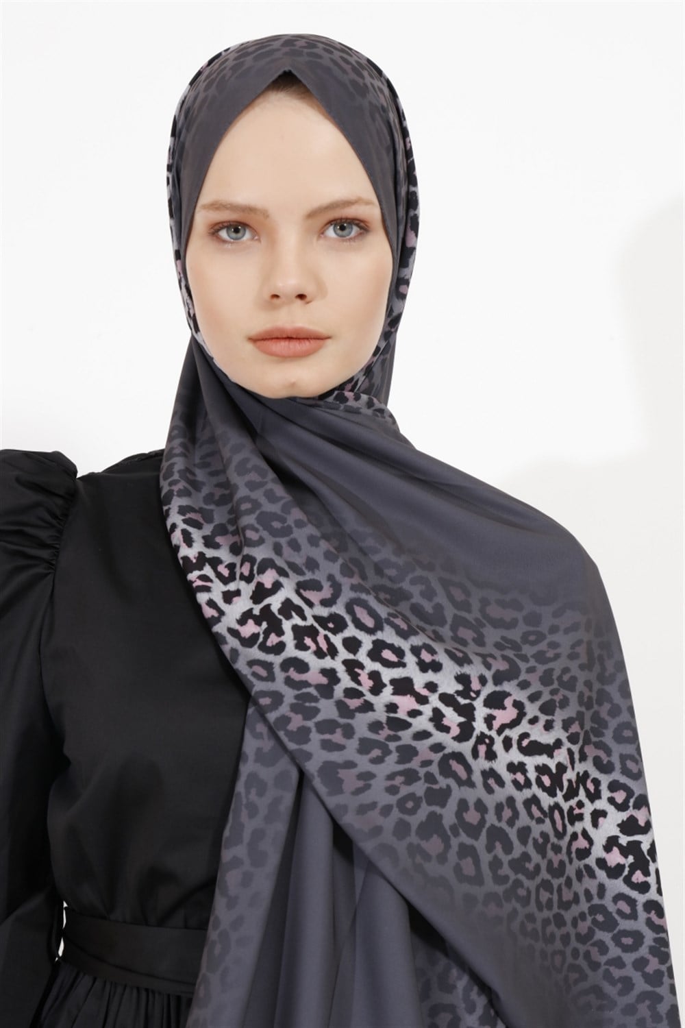 Degrade Leopar Şal - Füme