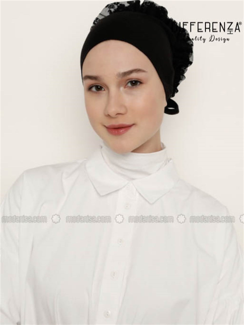 Dikişsiz Lace Bone-Siyah