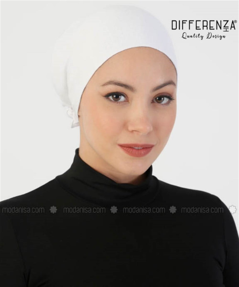 Dikişsiz Pamuk Bone-Beyaz
