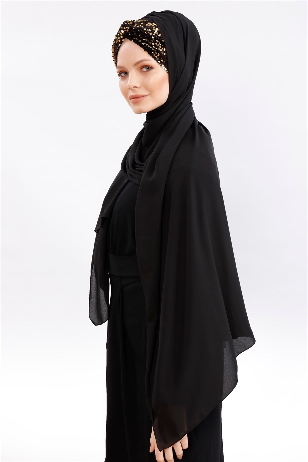 Düğüm Lux Payet Şal -Siyah Gold