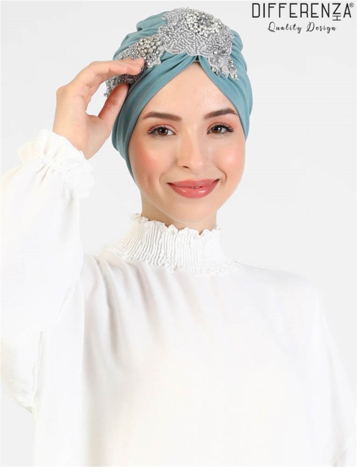 Flora El İşlemesi Bone-Mint