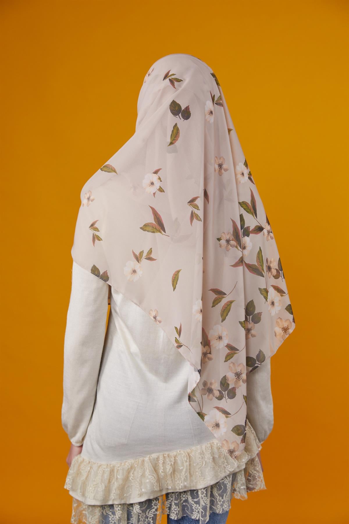 Flowers Boneli Şal Vizon