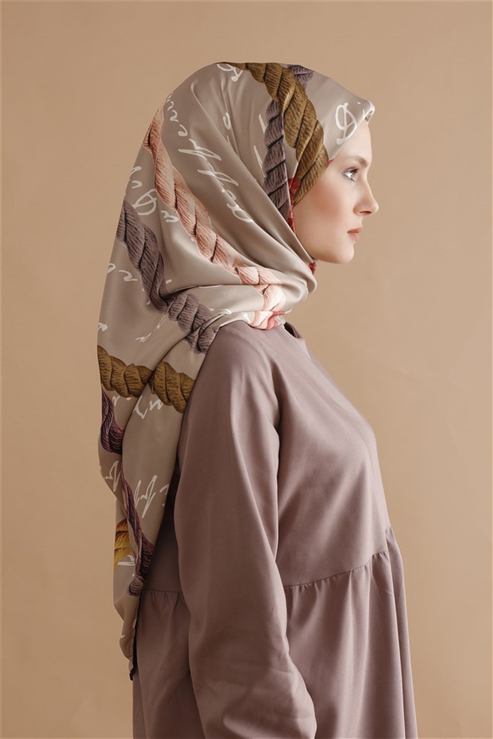 Halat Desen Eşarp - Bej