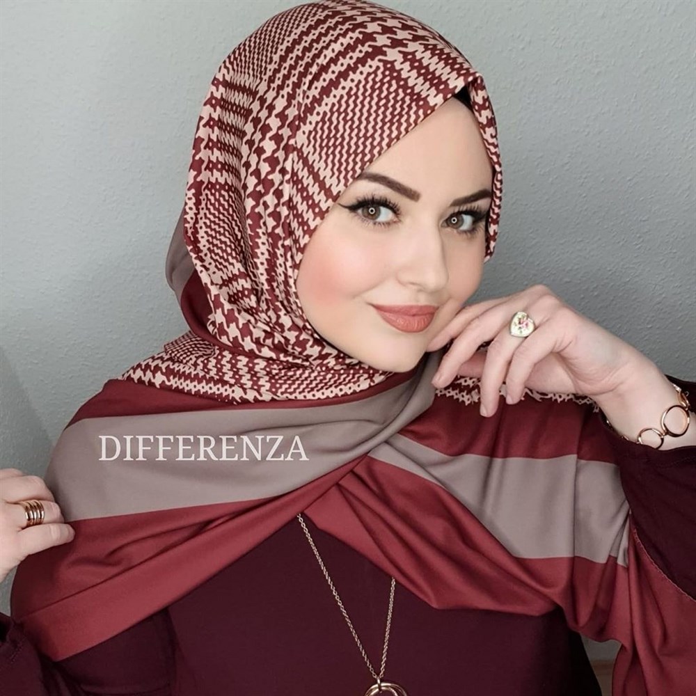 Kaz Ayağı Ekose - Bordo