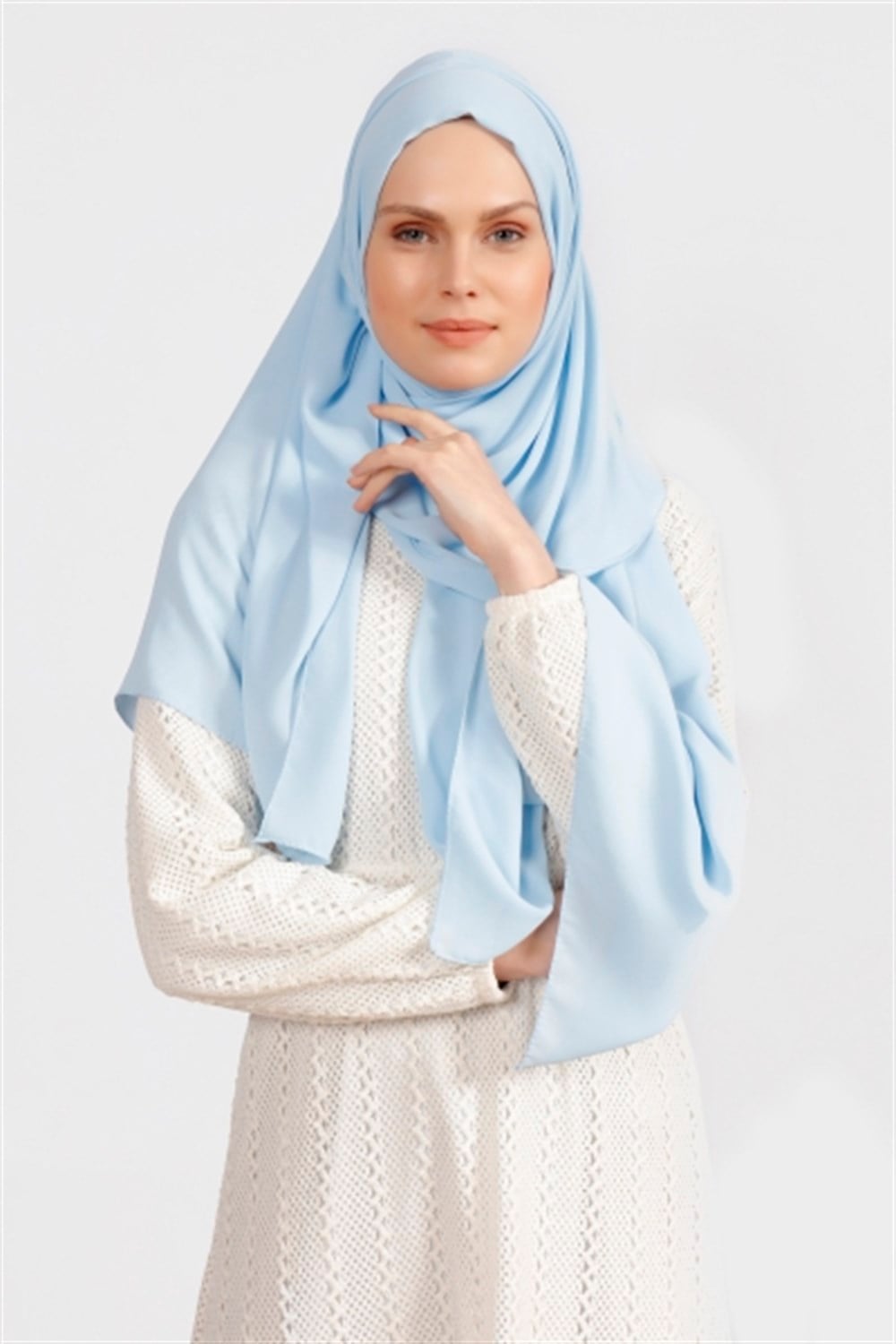Krep Şal - Bebe Mavi