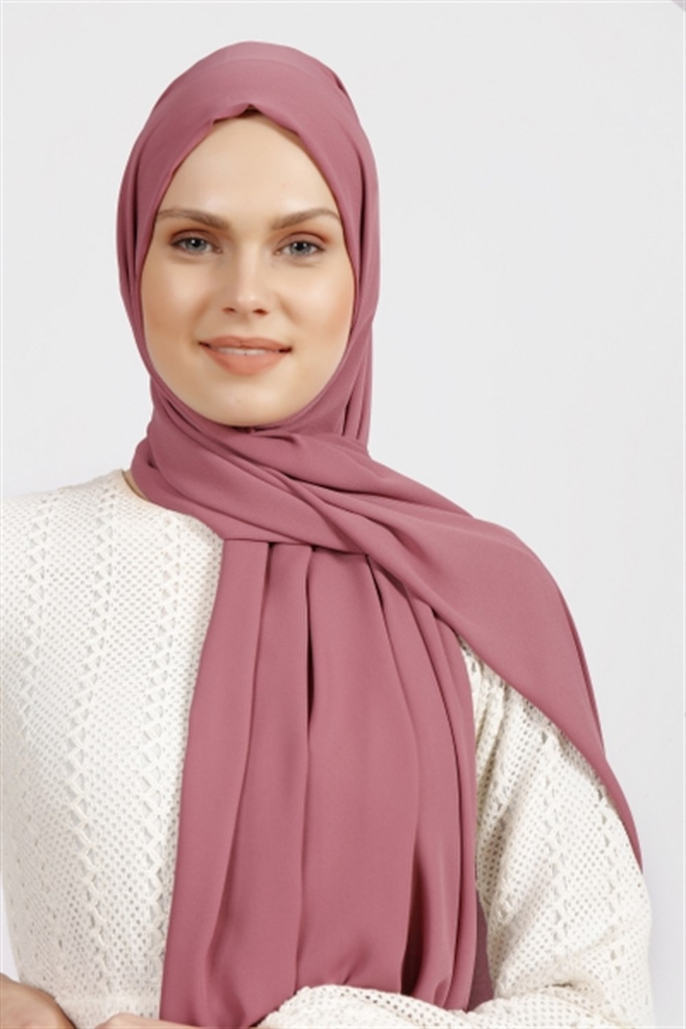 Krep Şal - Gül Kurusu