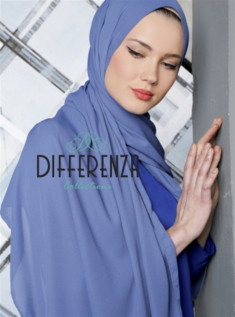 Krep Şal - Koyu İndigo