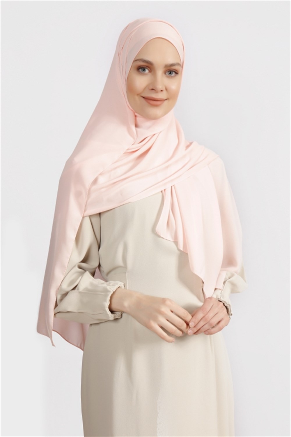 Krep Şifon Şal - Soft Somon