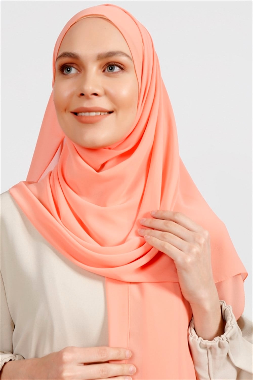 Krep Şifon Şal - Somon