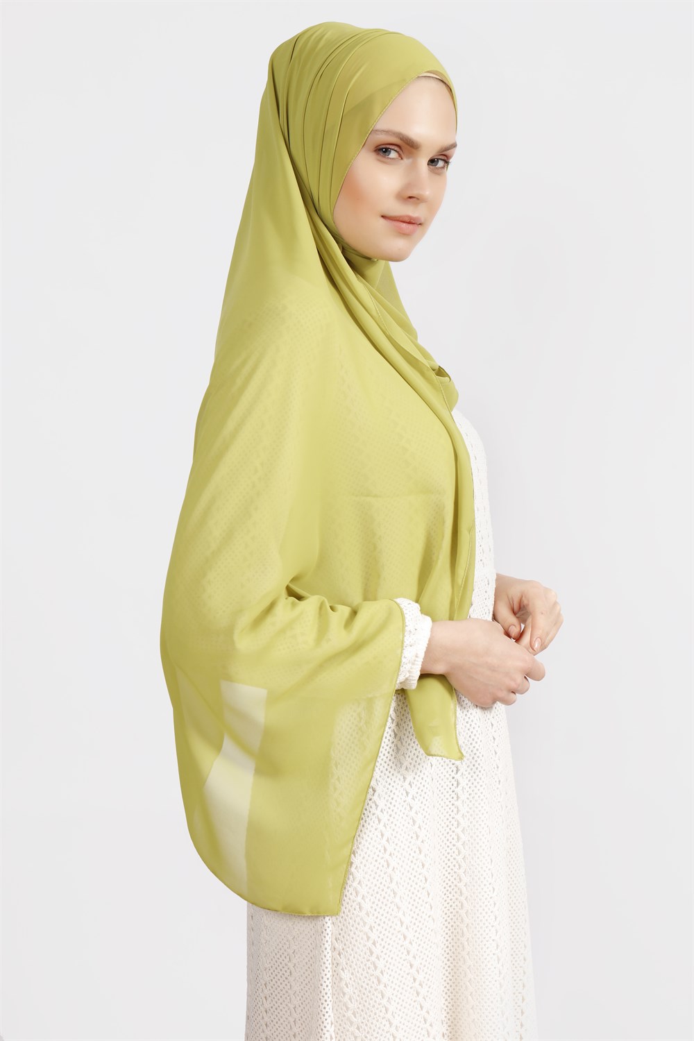 Krep Şifon Şal - Yosun