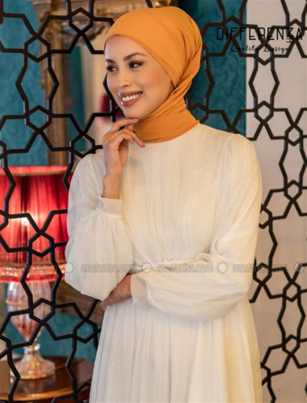 Krep Şifon Şal-Koyu Hardal