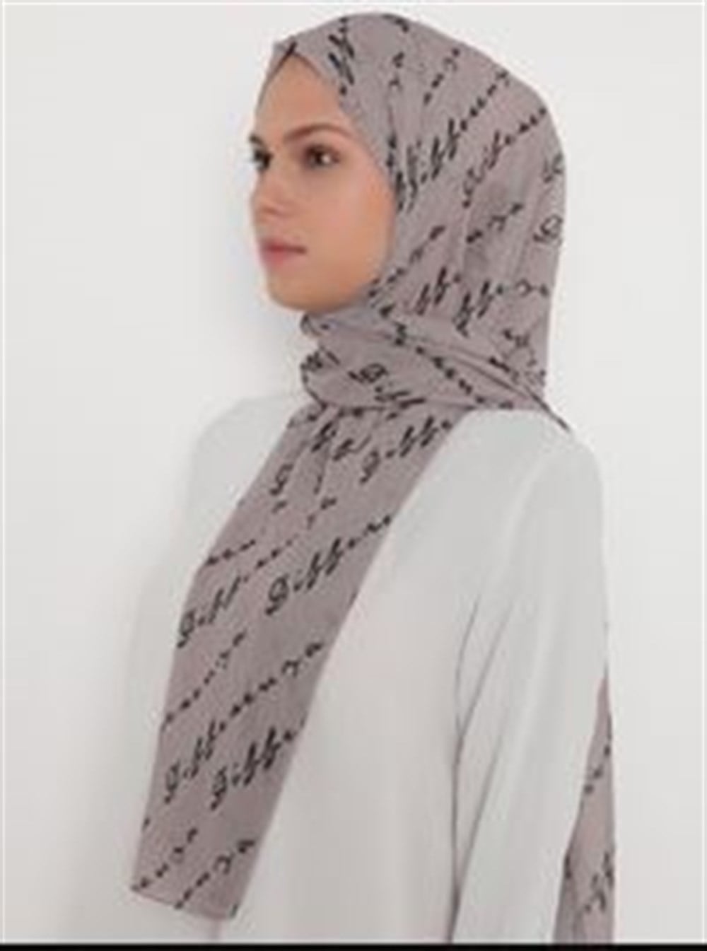 Logolu Şal - Bej / Siyah