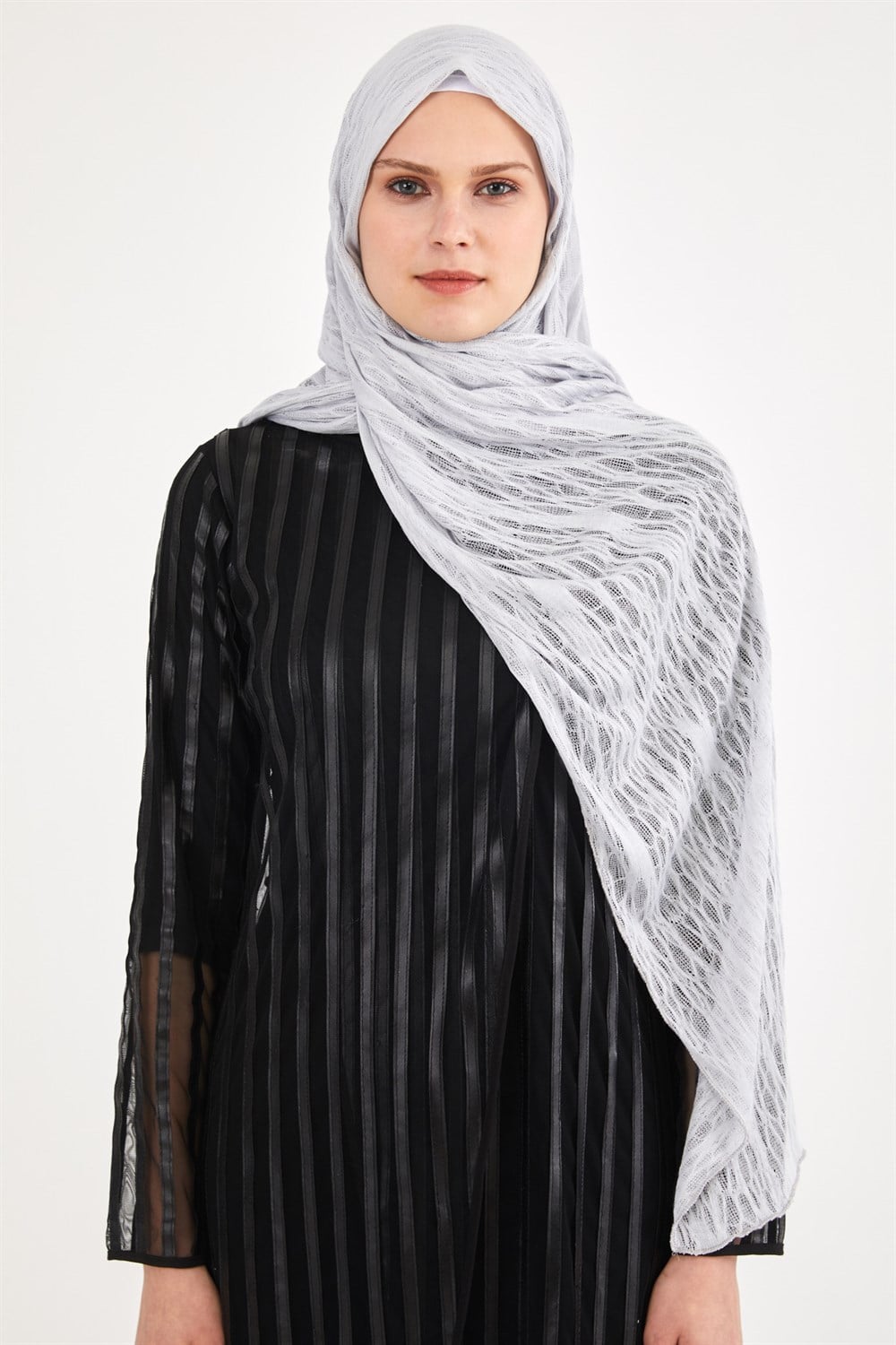 Örümcek Triko Şal - Gri