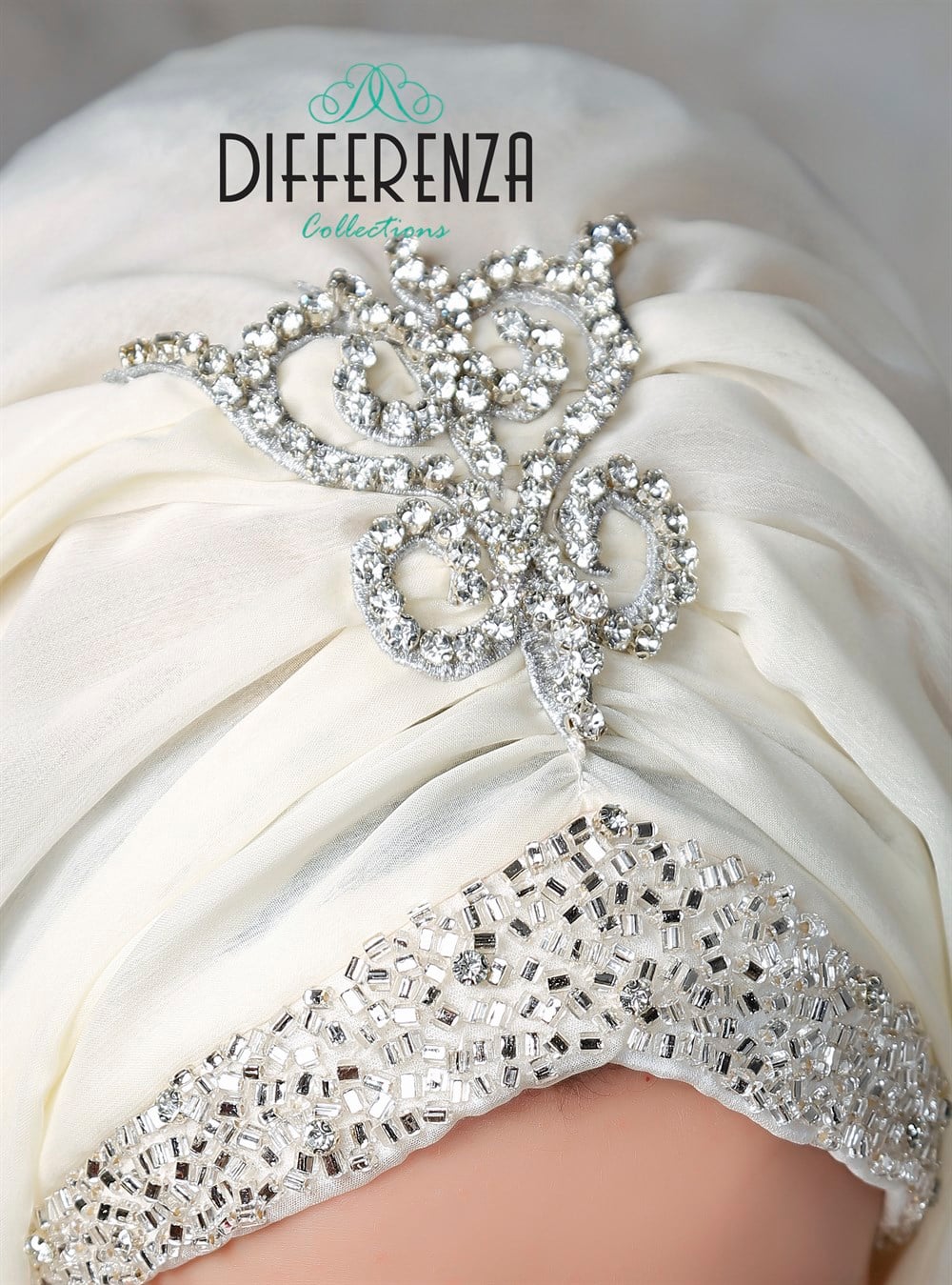 Osmanlı El İşlemesi Şal - Ekru / Silver