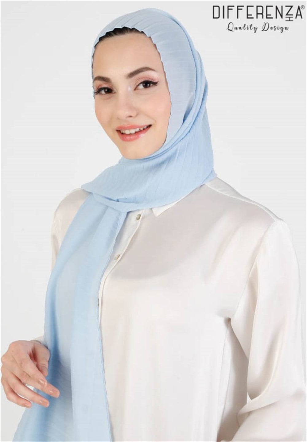 Pliseli Şal-Bebe Mavi