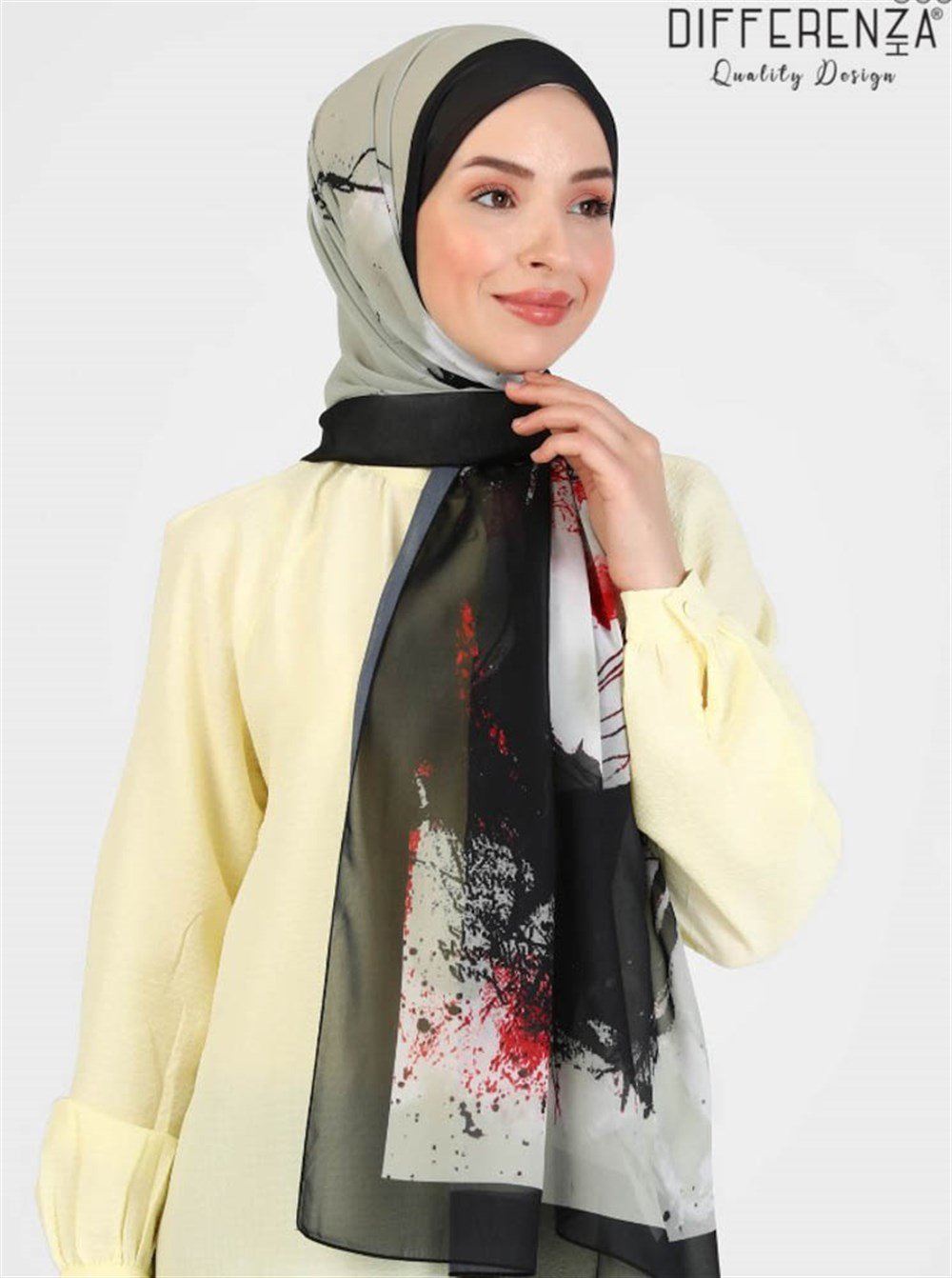 Ring Desenli Şal-Siyah