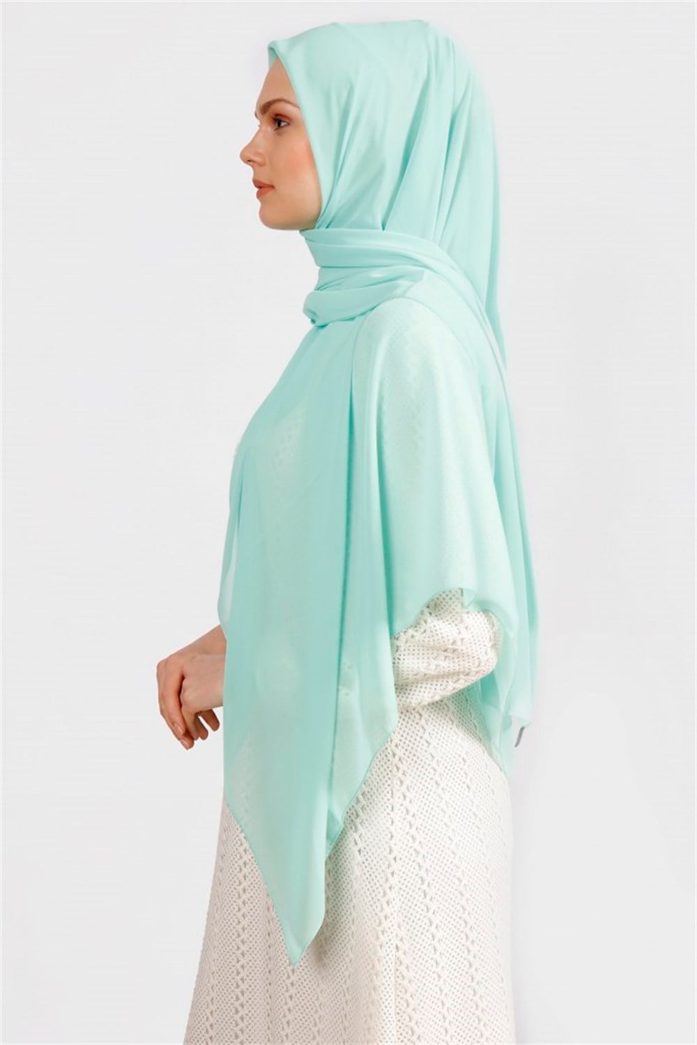 Şifon Eşarp - Mint Yeşili