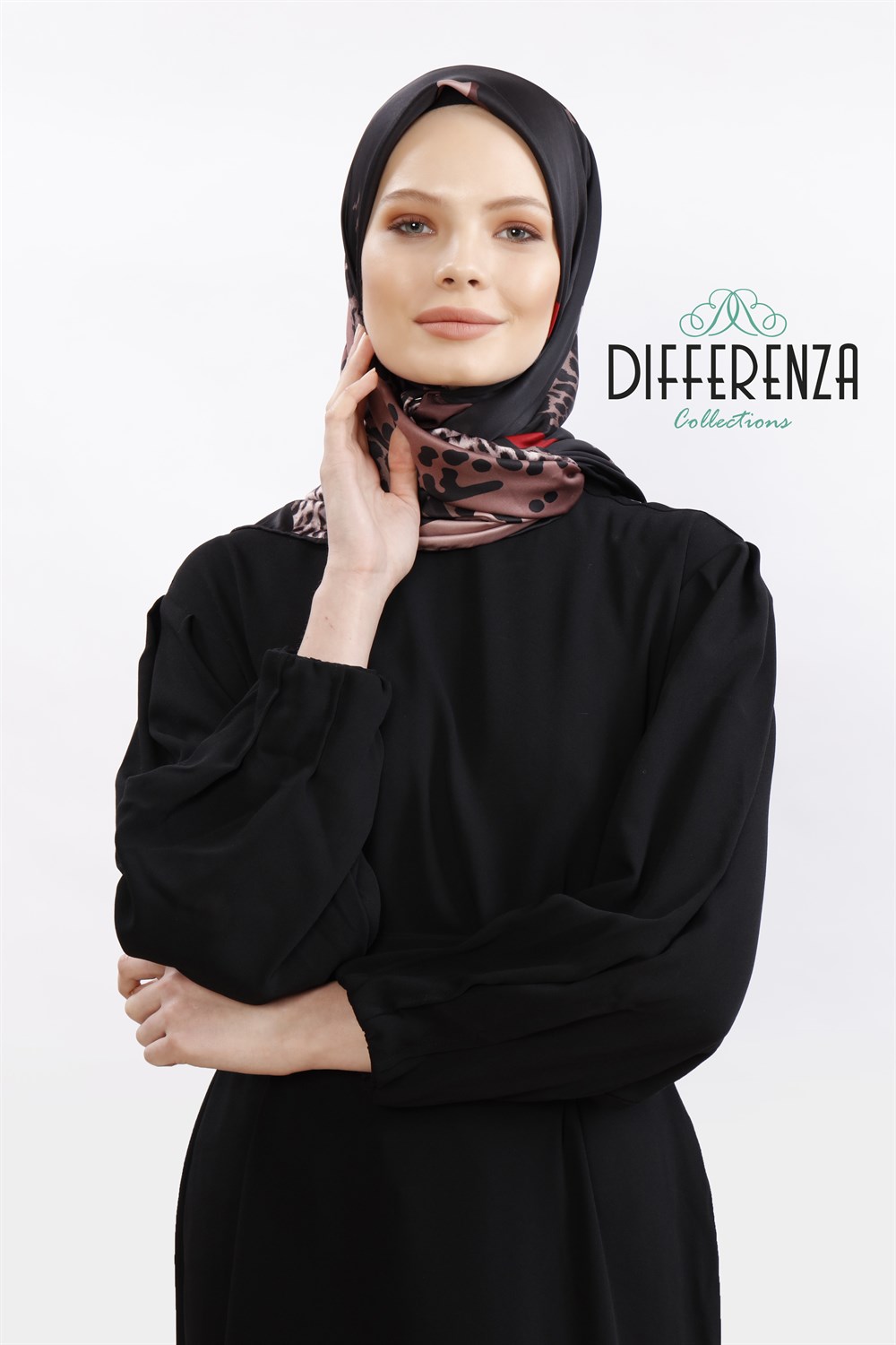 Tablo Desenli Eşarp - Bordo