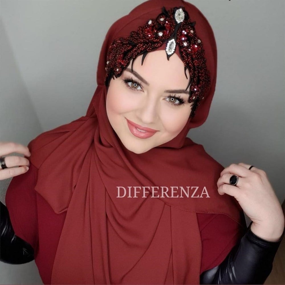 Taji El Melika Şal - Bordo