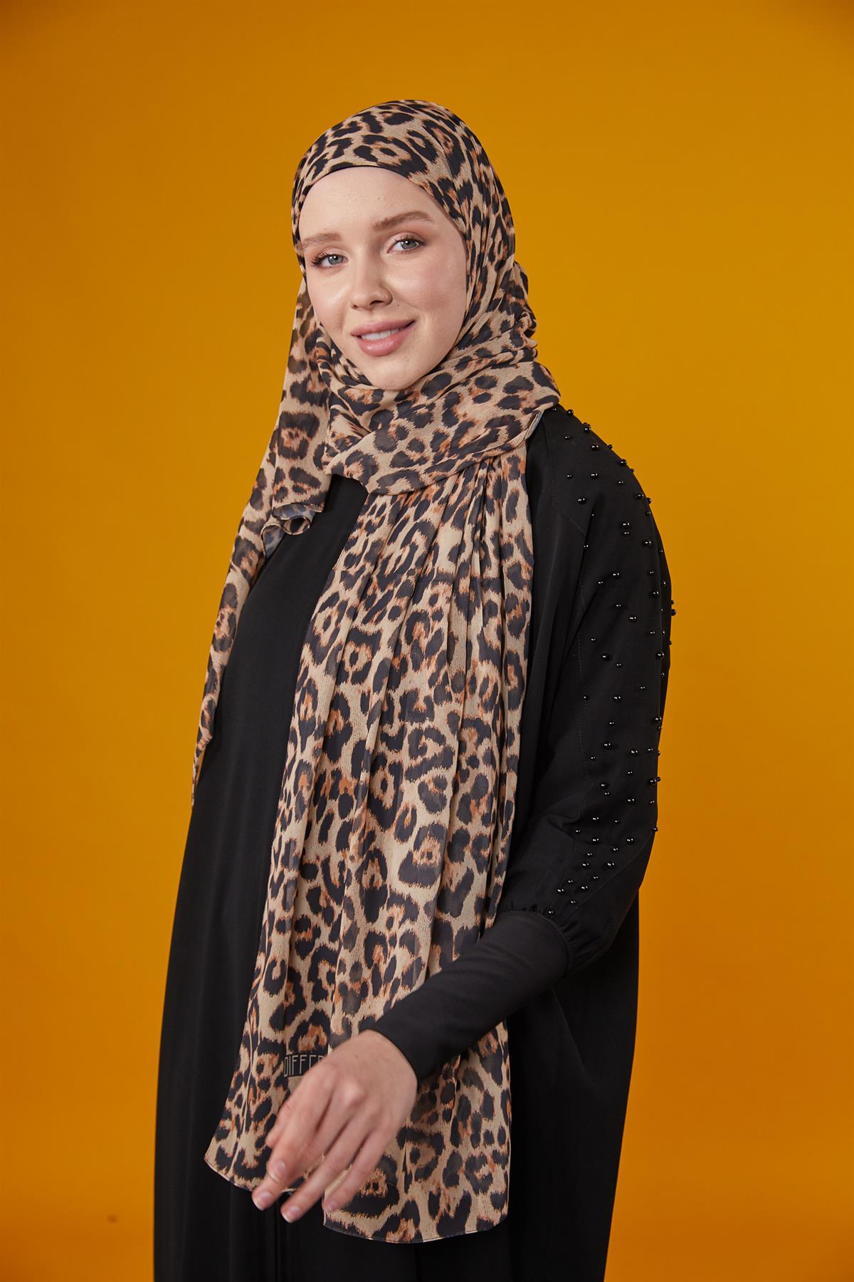 Tiger Boneli Şal Gold