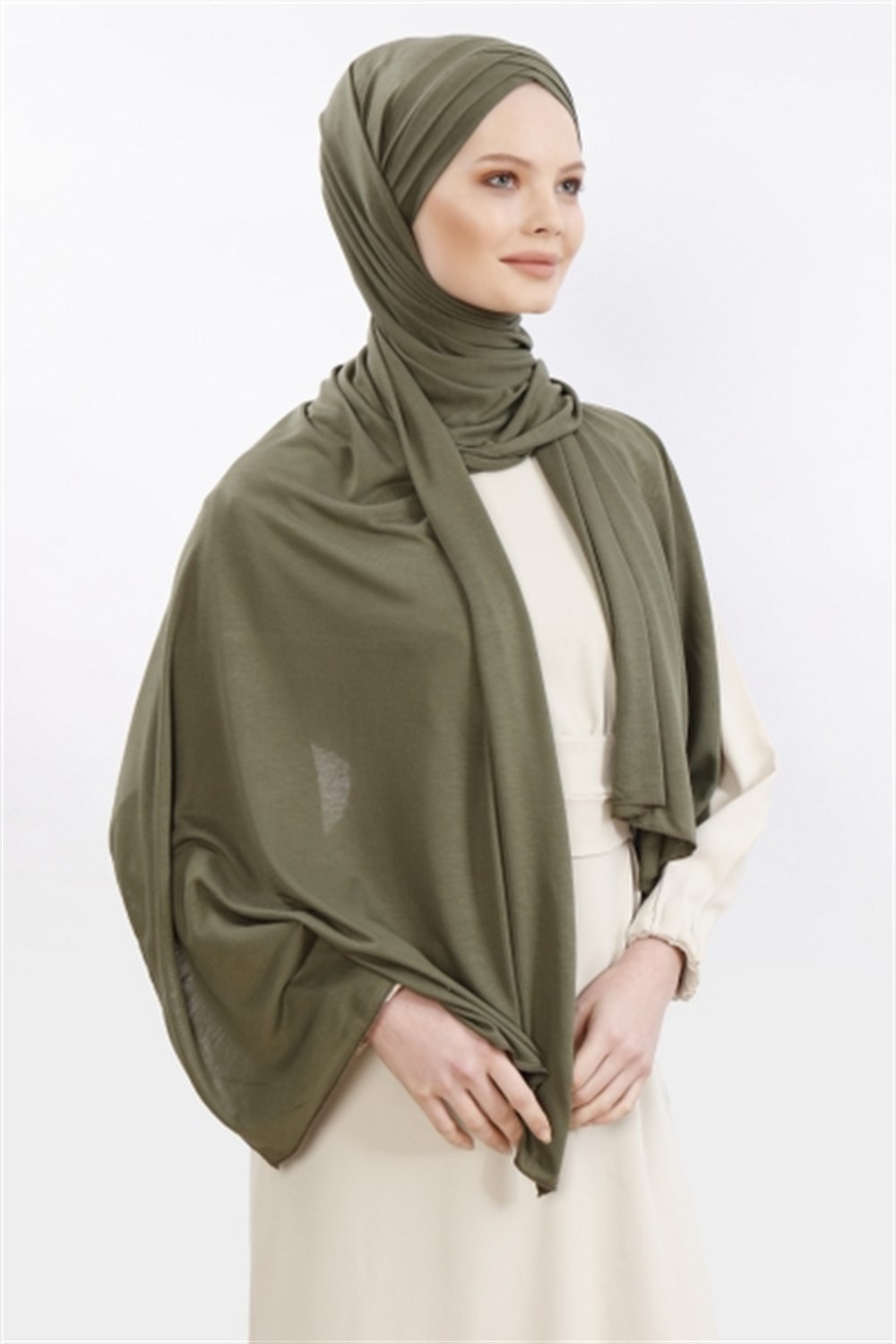 Üç Bant Penye Şal-Haki