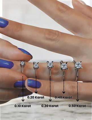 PIRLANT 0.50 Karat Pırlanta Tektaş Yüzük
