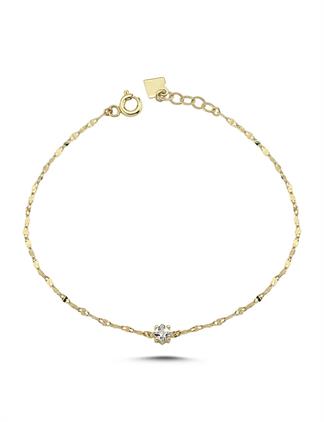 PIRLANT Taşlı Boomerang Altın Bileklik