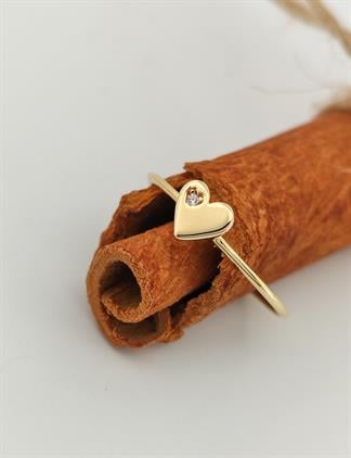 PIRLANT Taşlı Kalp Altın Yüzük