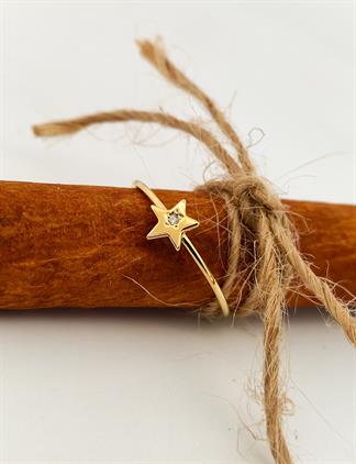 İKYZ00066 Taşlı Yıldız Altın Yüzük